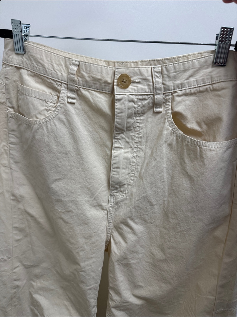 Charlie Cotton Barrel Leg Pants In Cream Rag & Bone Size 10 Trendy Summer Staple - Picture 6 of 9